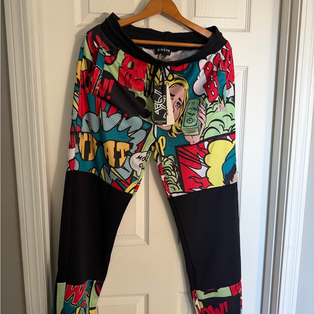 Reason Comic Print Kids Joggers - Multicolor